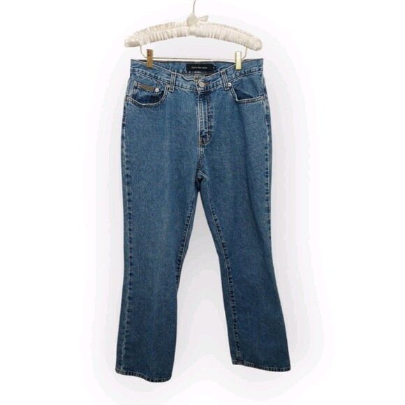 Calvin Klein Women's Size 12 Jeans Bootcut Double Stone Wash Heel Drag - Picture 1 of 13